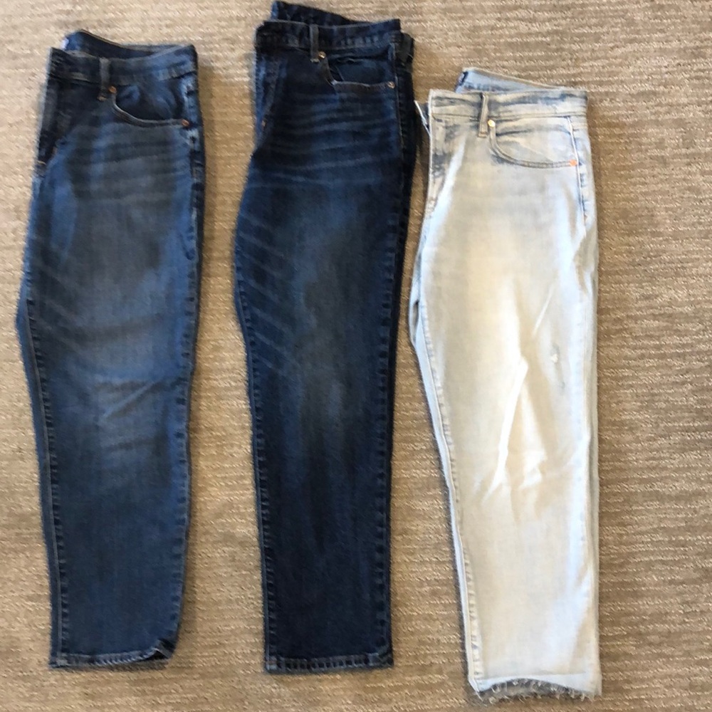 Gap denim light blue and dark blue and medium blue